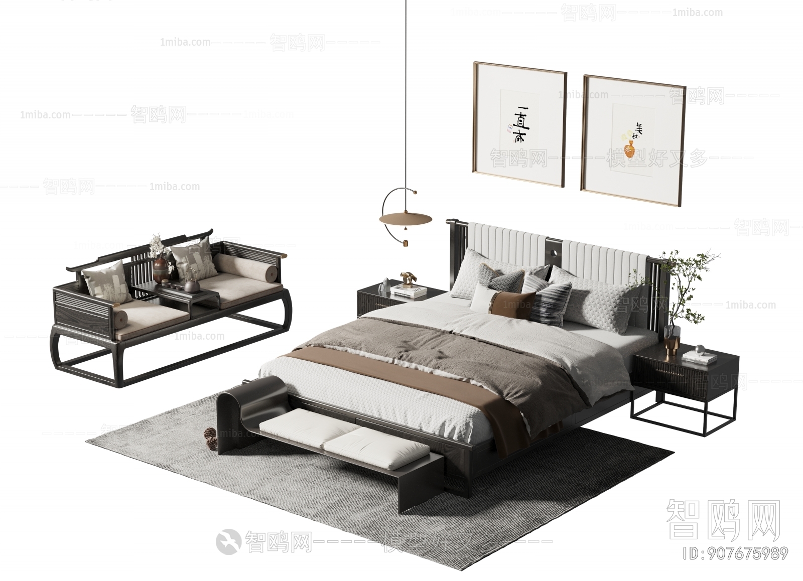 New Chinese Style Double Bed