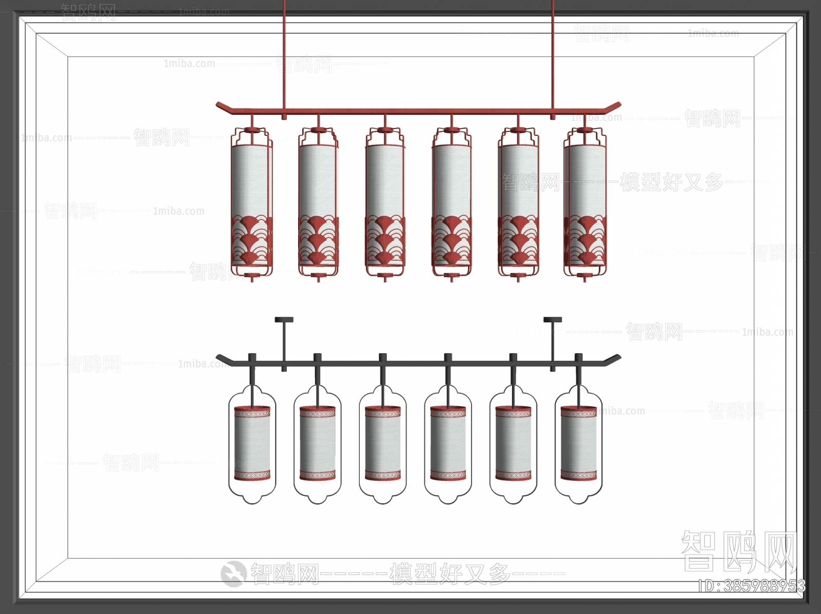 New Chinese Style Long Chandelier