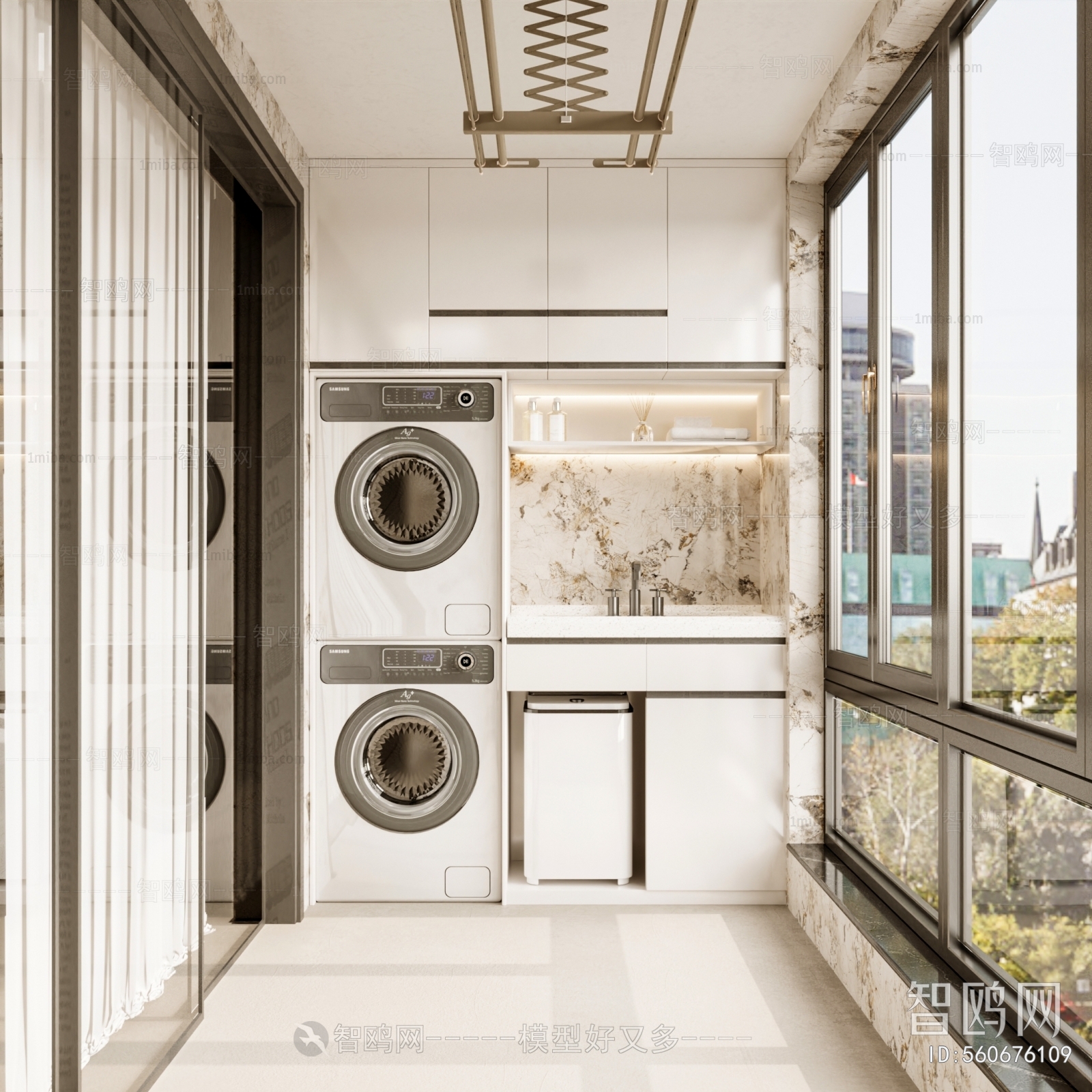 Modern Balcony Laundry Room