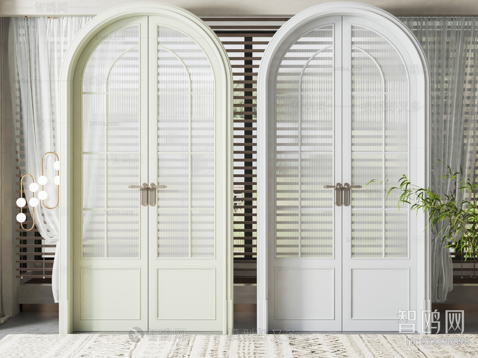 Simple European Style Double Door