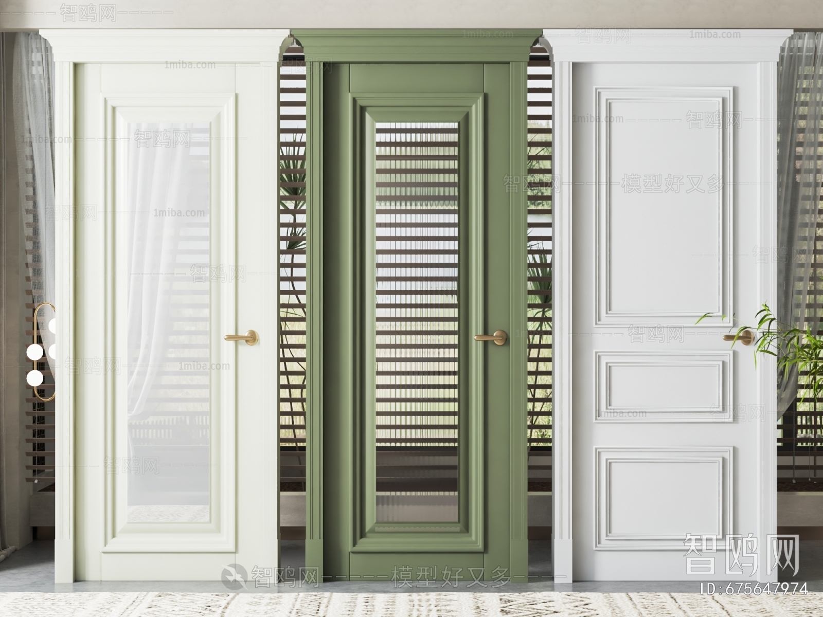 Simple European Style Single Door