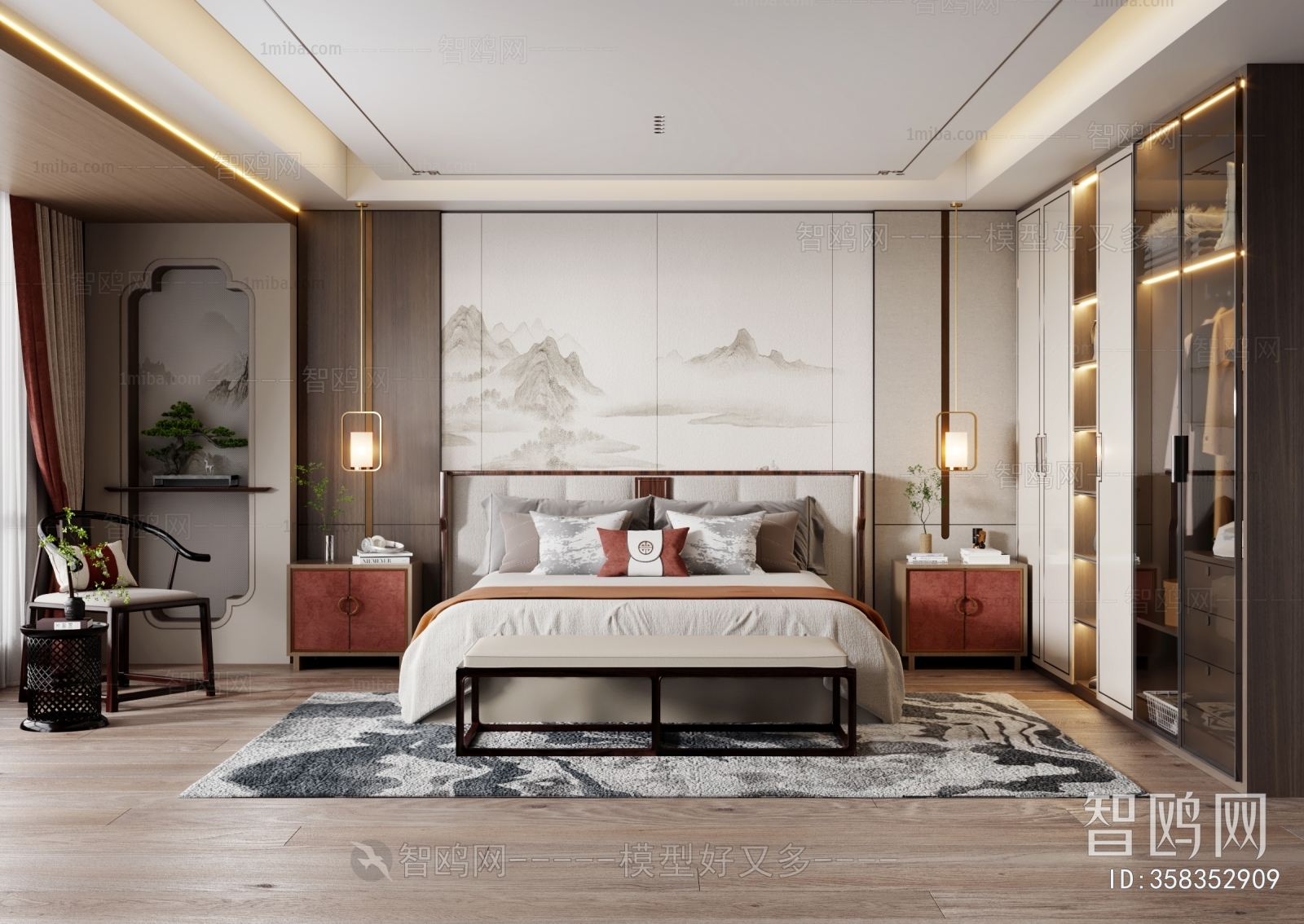 New Chinese Style Bedroom