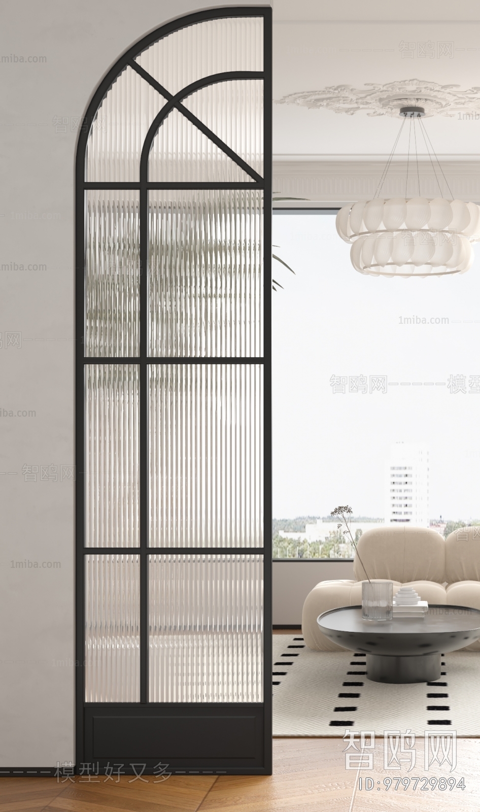 French Style Glass Screen Partition