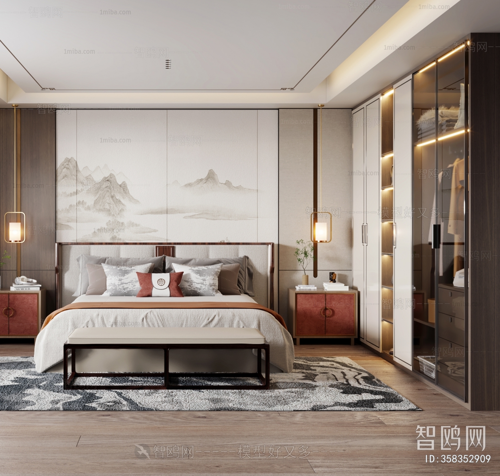 New Chinese Style Bedroom