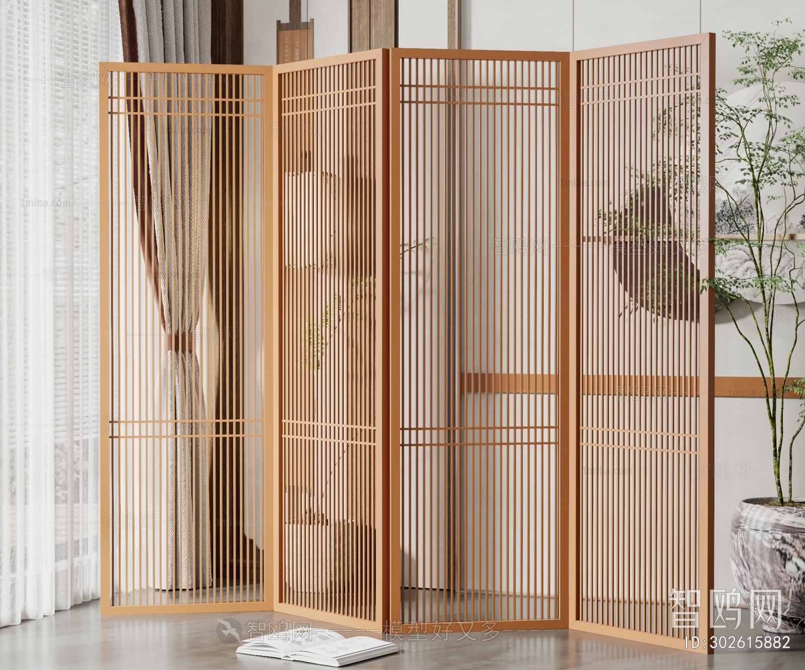 New Chinese Style Metal Screen Partition