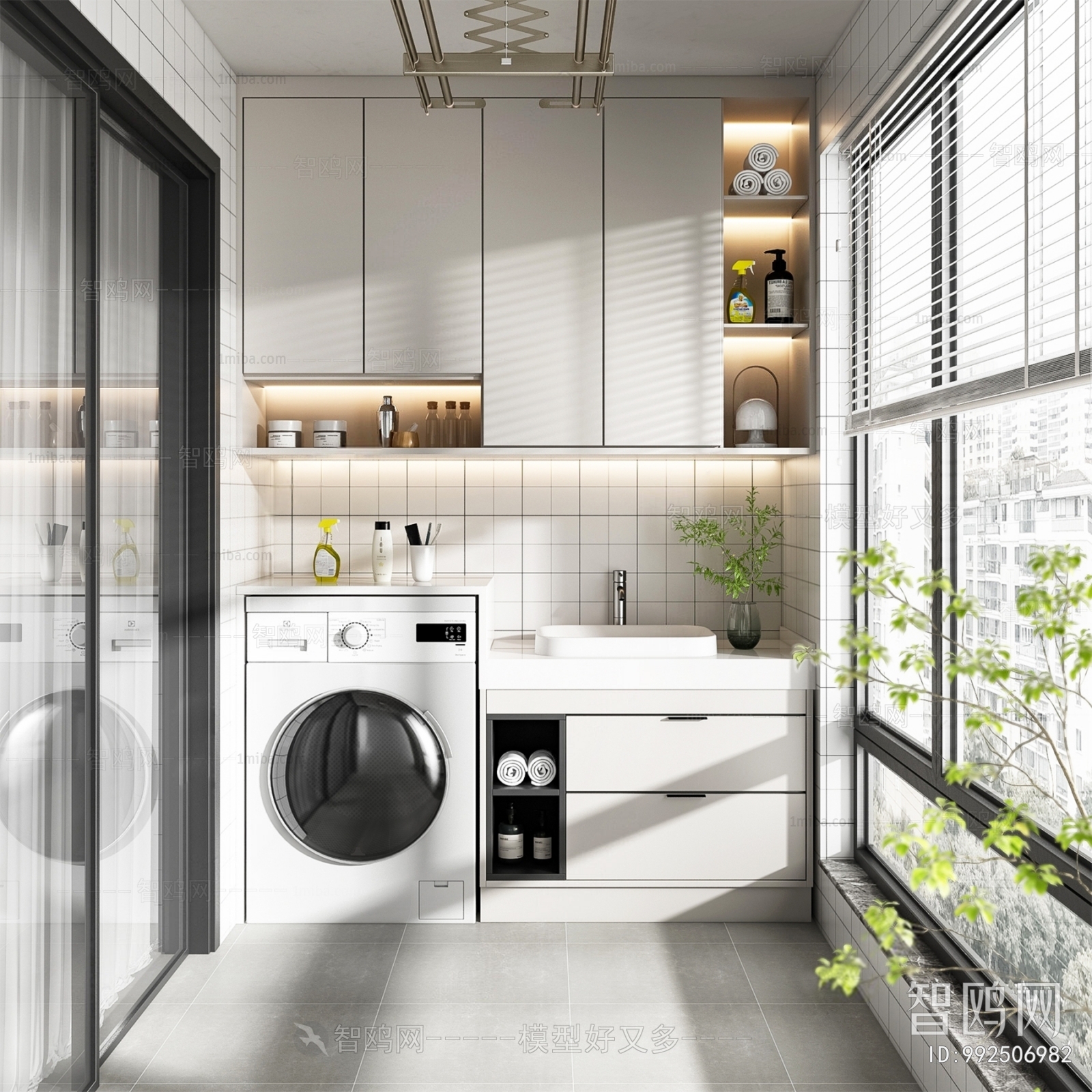 Modern Balcony Laundry Room