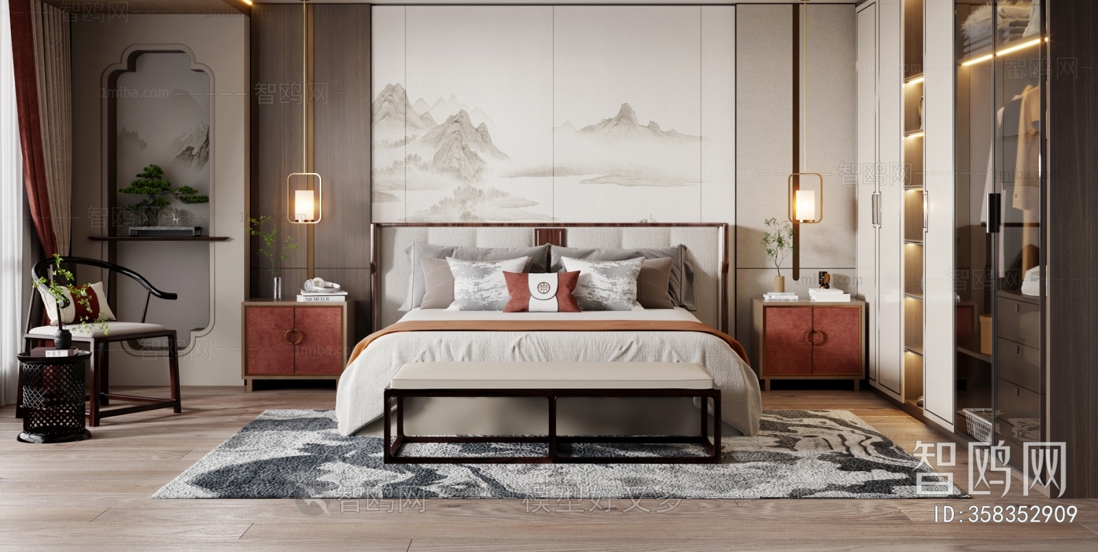 New Chinese Style Bedroom