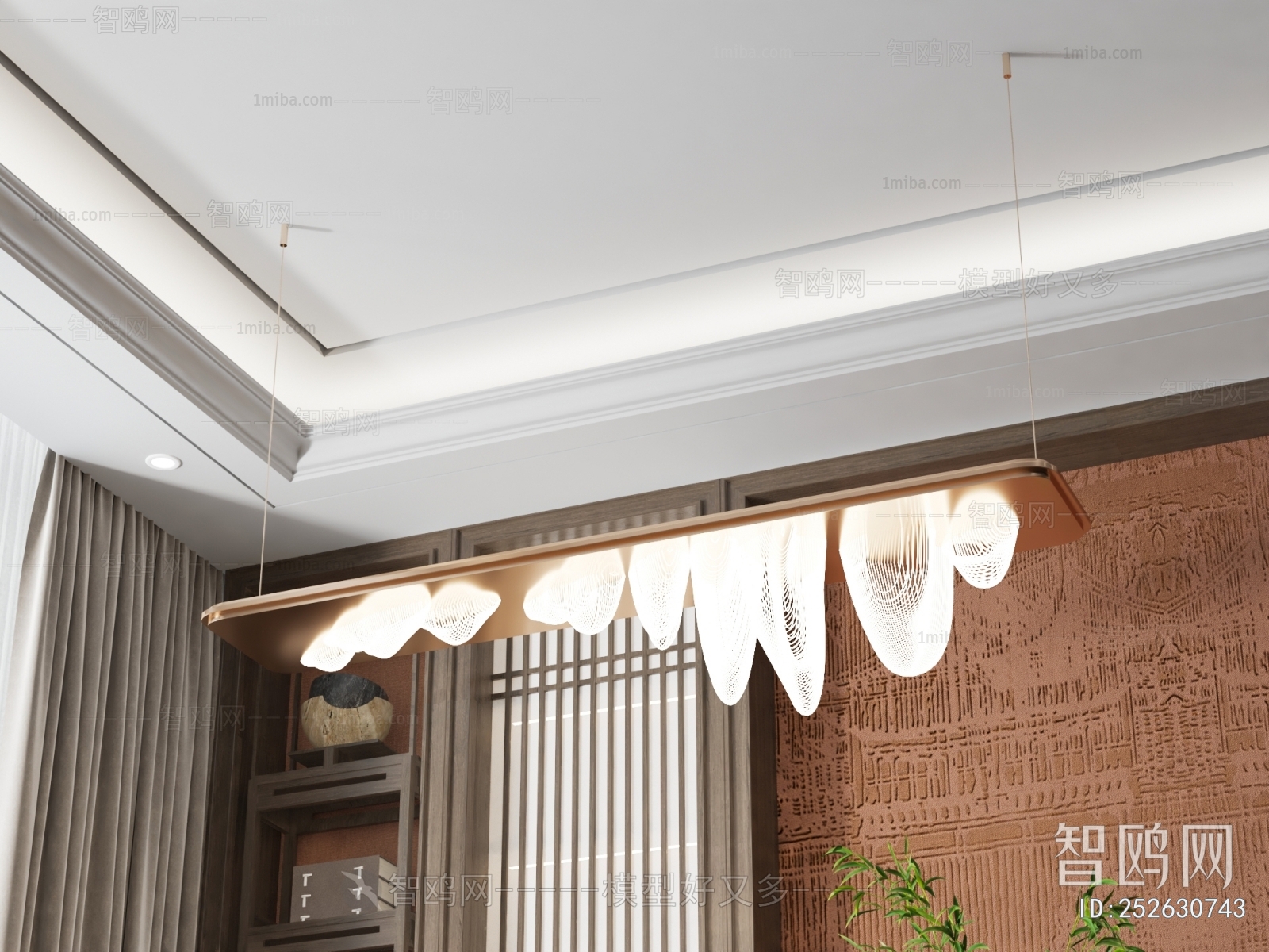 New Chinese Style Long Chandelier