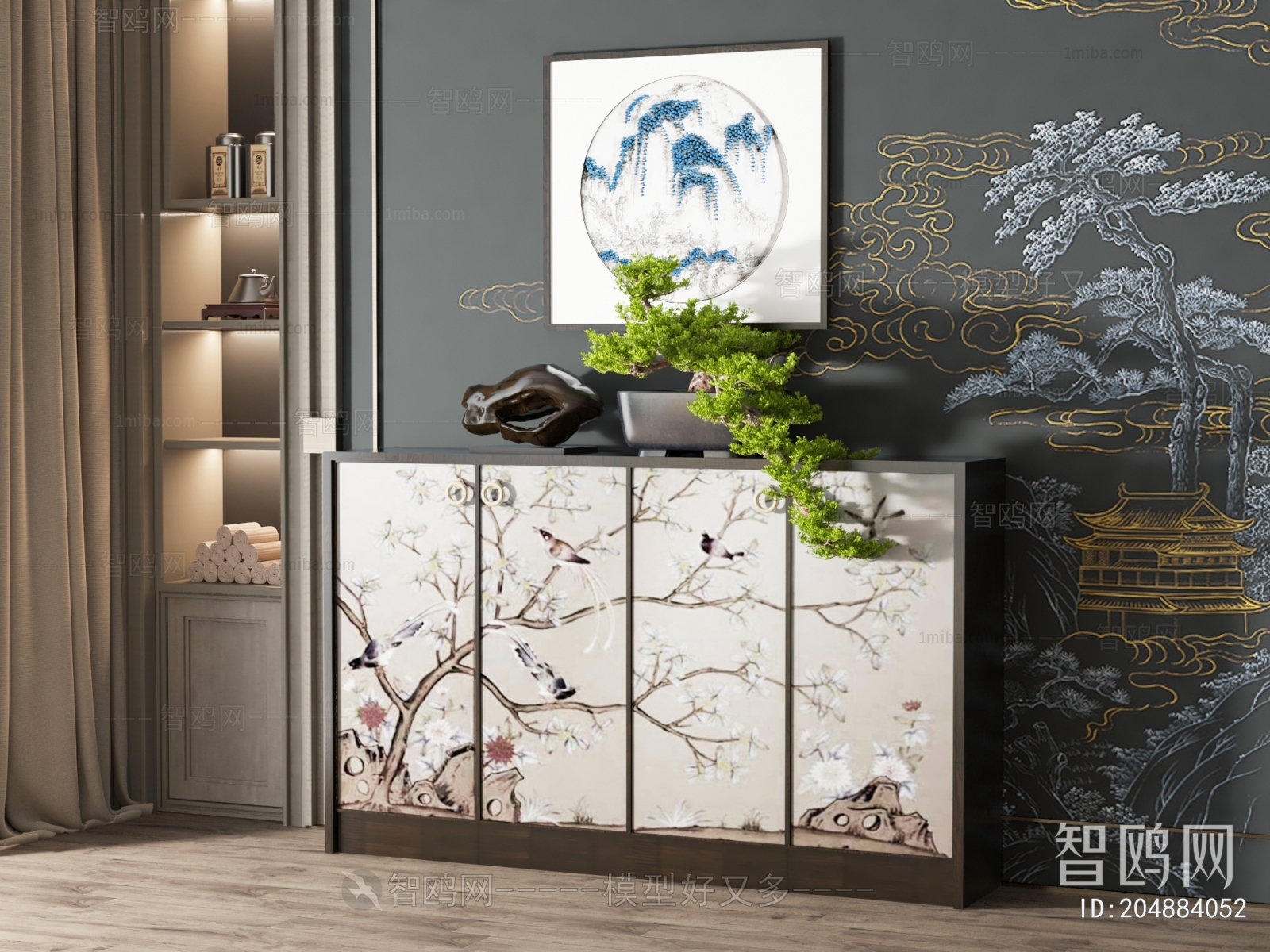 New Chinese Style Entrance Cabinet