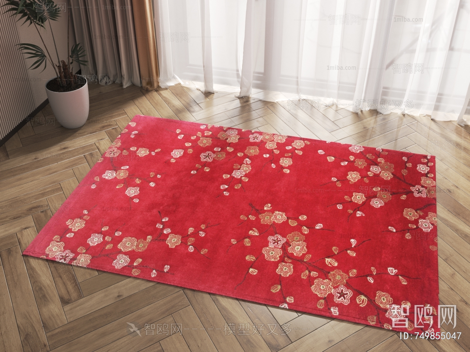 新中式梅花地毯