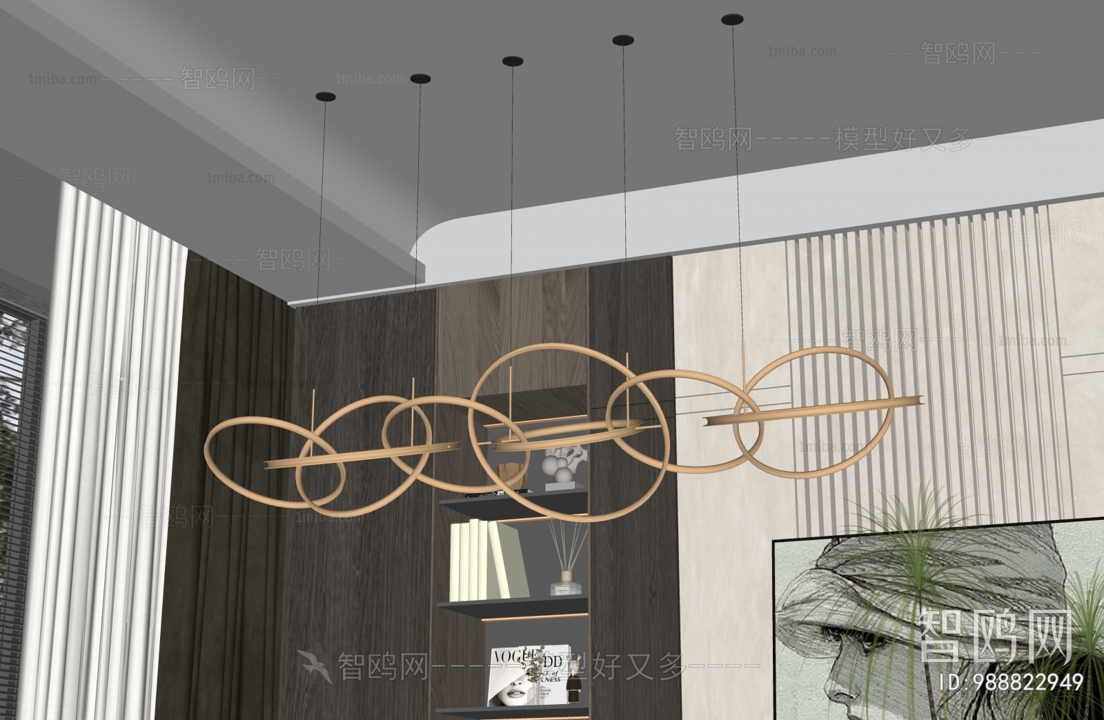 Modern Long Chandelier