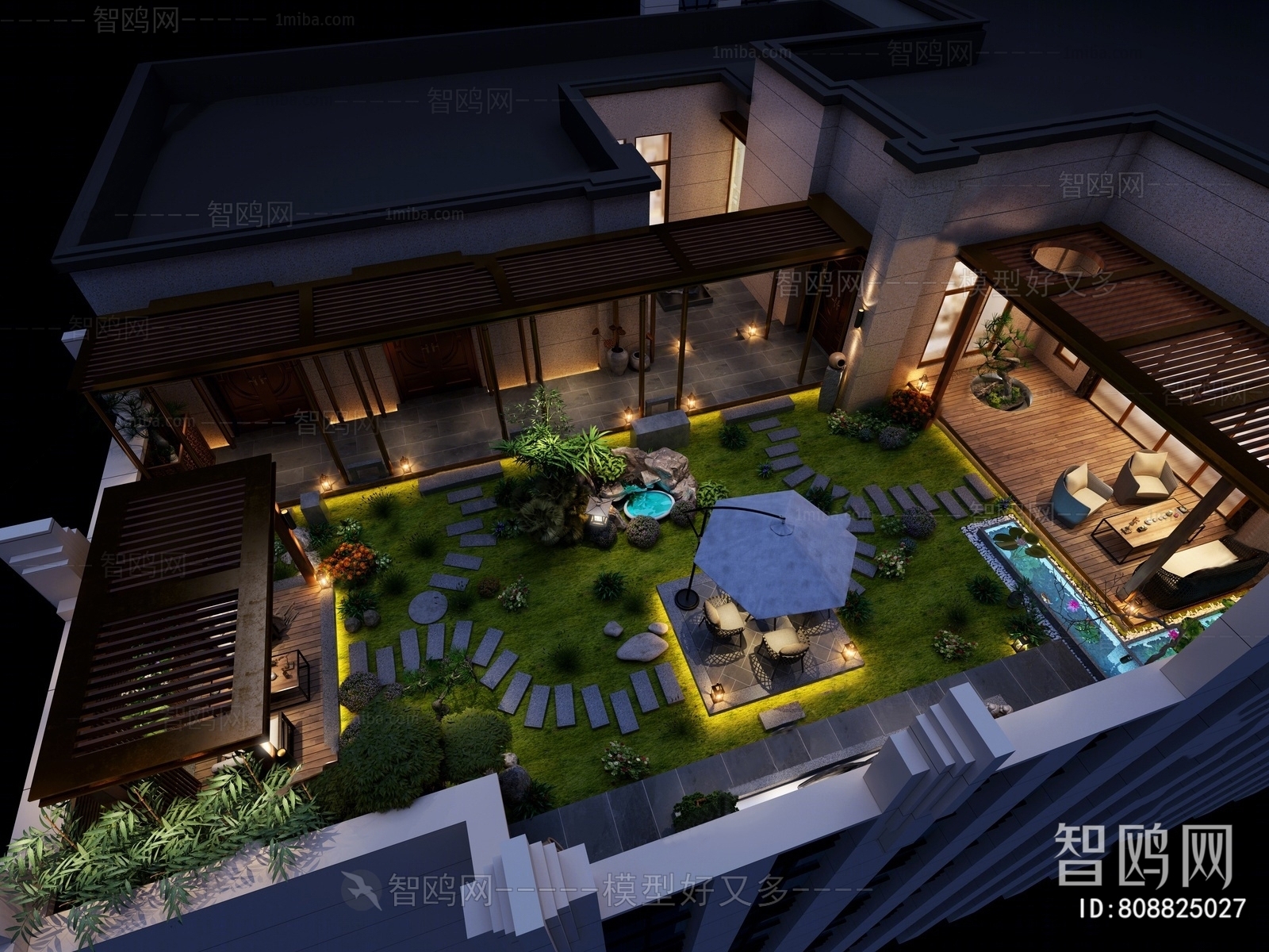 新中式屋顶花园露台