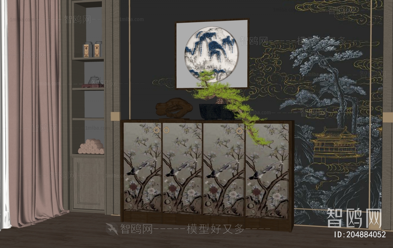 New Chinese Style Entrance Cabinet