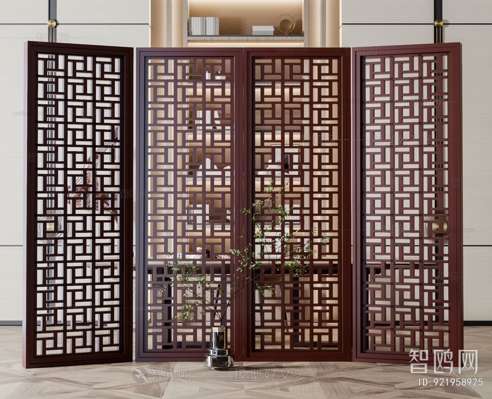 New Chinese Style Wooden Screen Partition