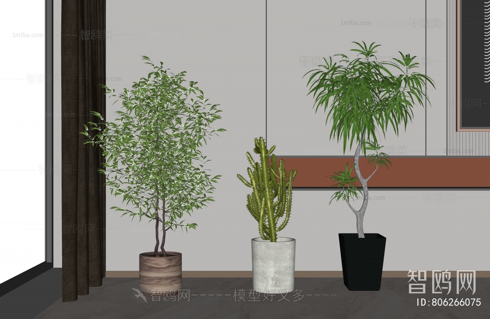 Modern Ground Green Plant Potted Plants