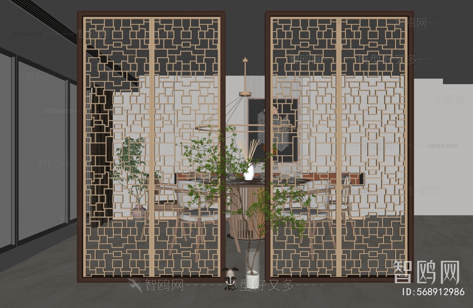 New Chinese Style Metal Screen Partition