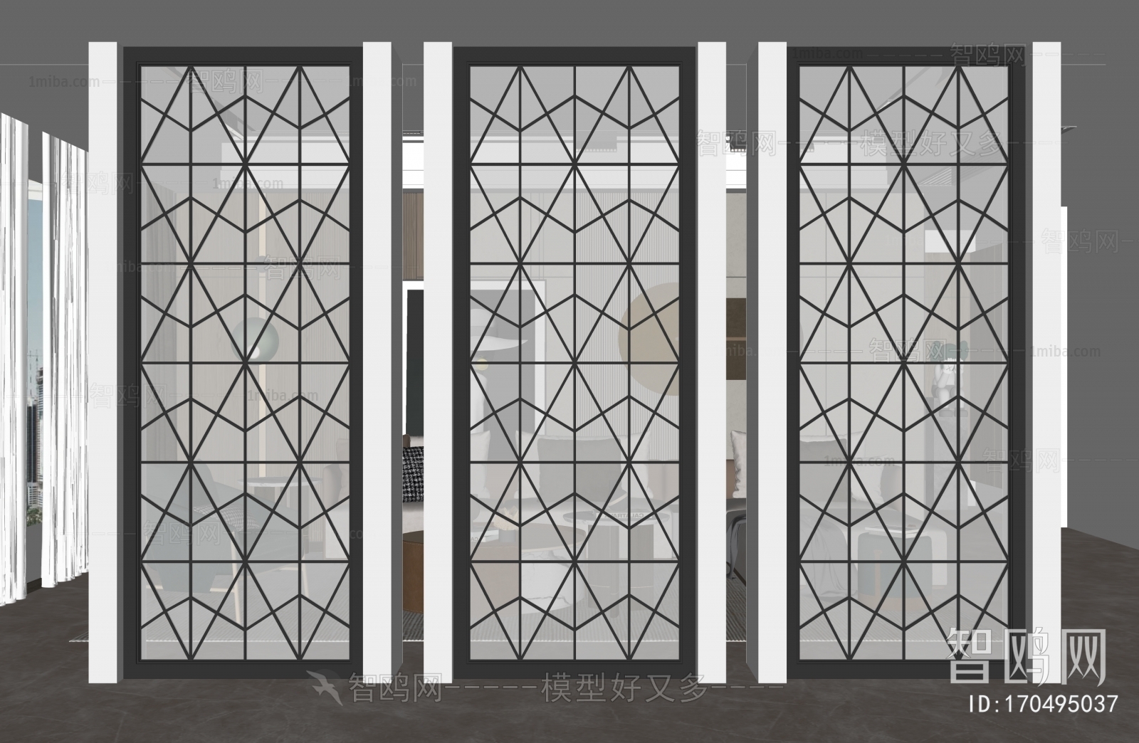 Simple European Style Glass Screen Partition