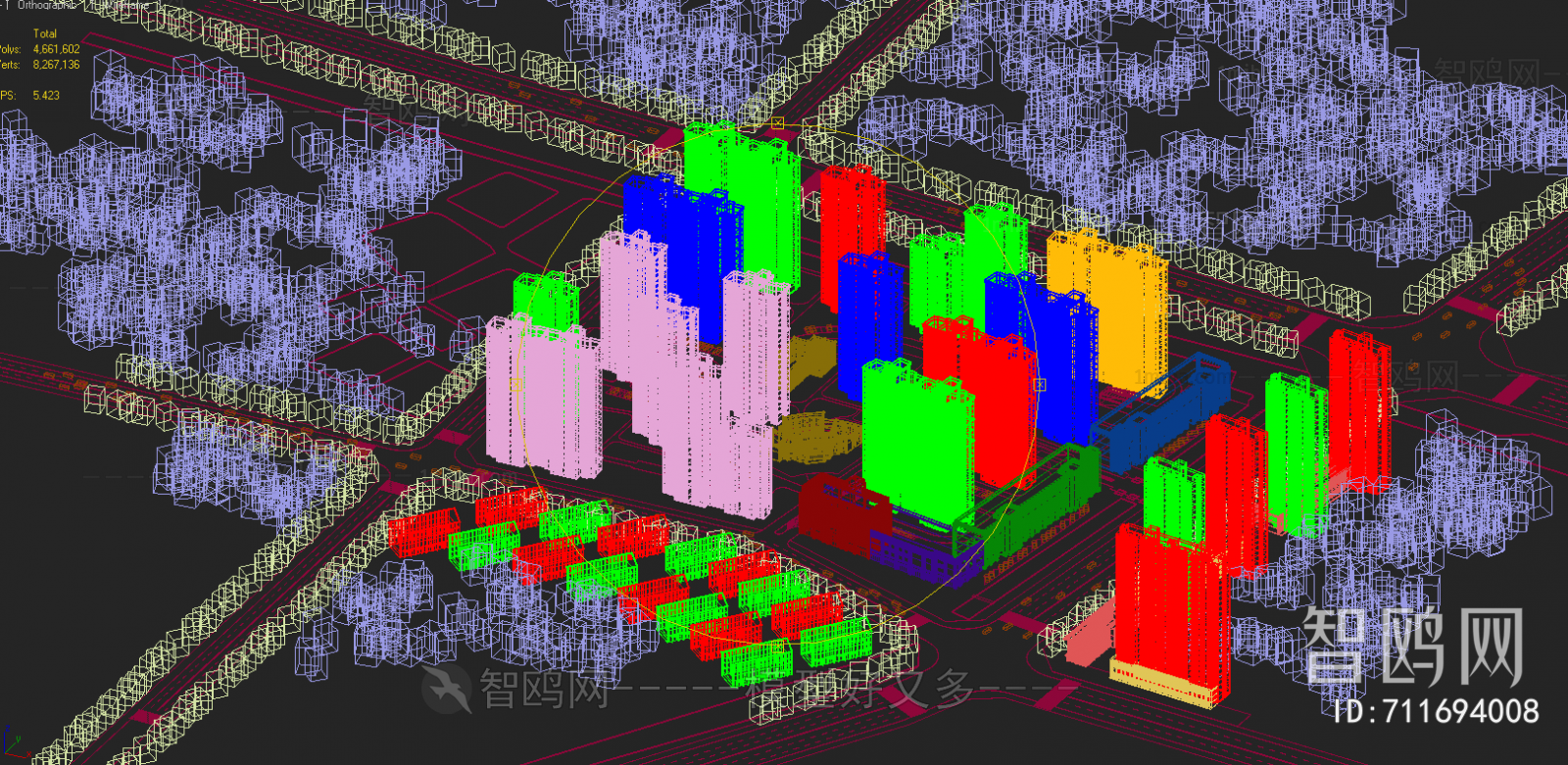 Simple European Style Architectural Bird's-eye View Planning