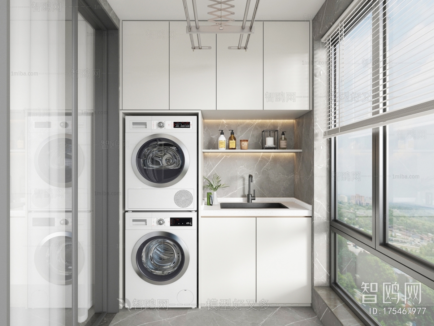 Modern Balcony Laundry Room