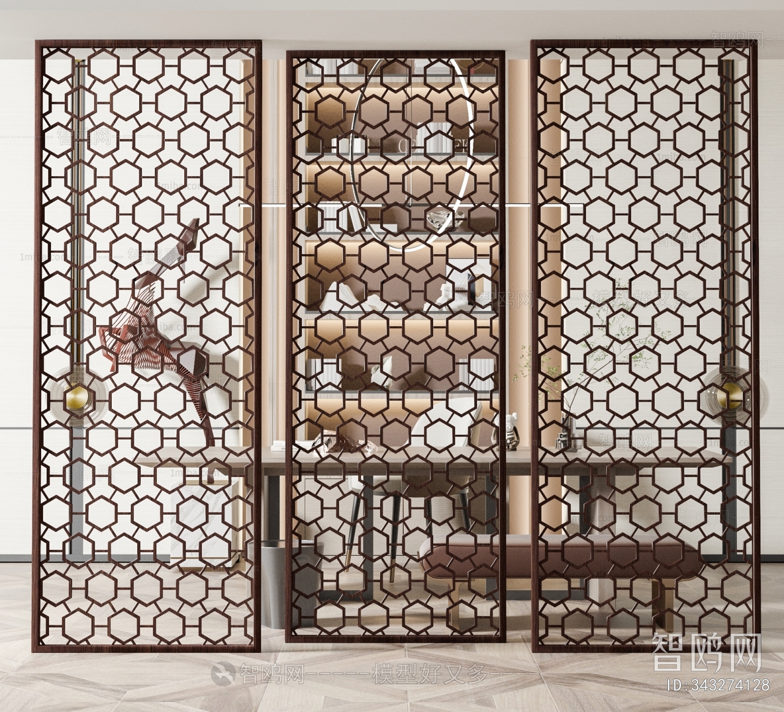 New Chinese Style Wooden Screen Partition