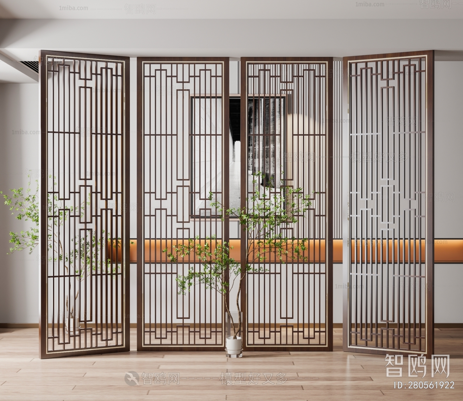 New Chinese Style Metal Screen Partition