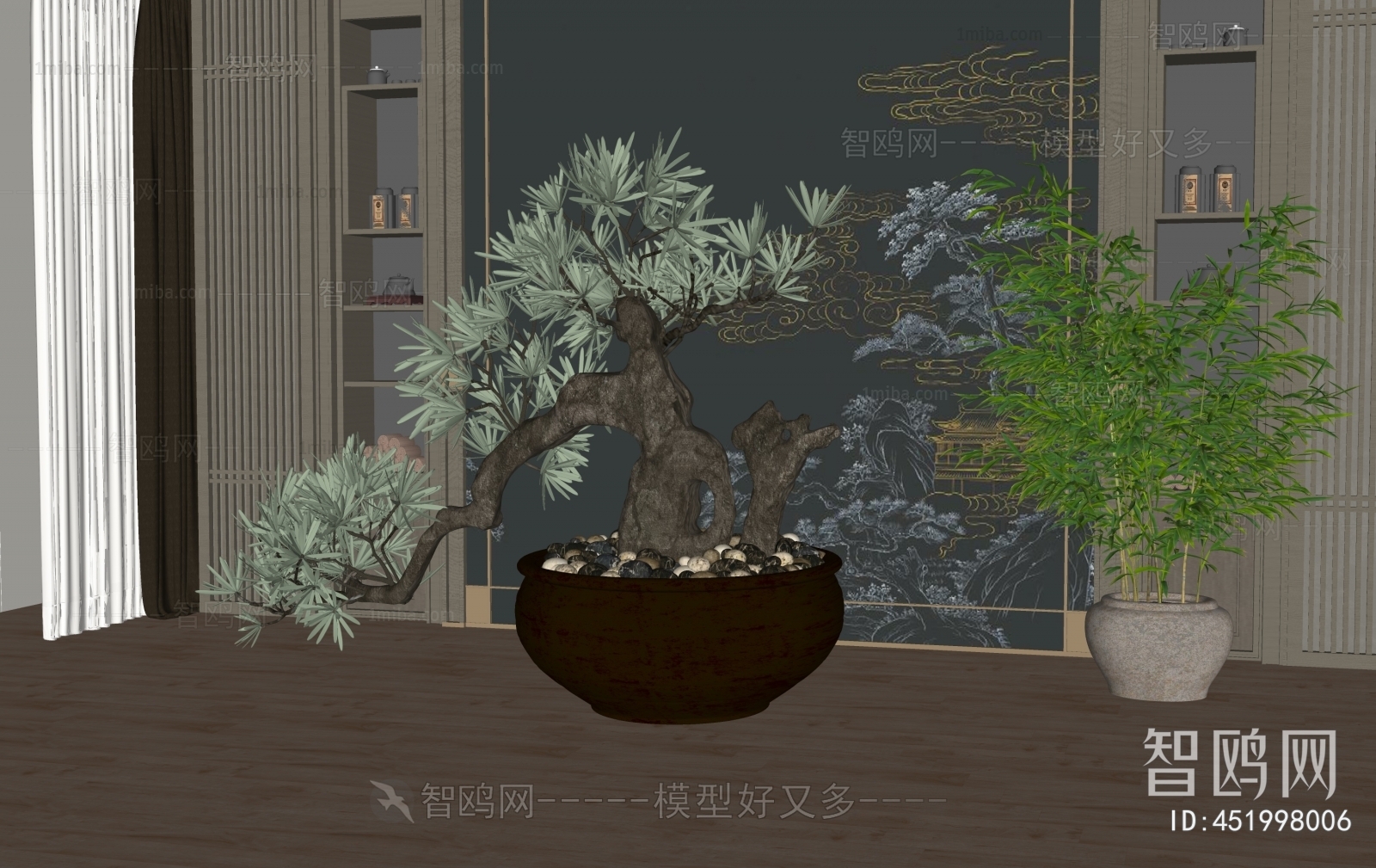 New Chinese Style Ground Green Plant Potted Plants