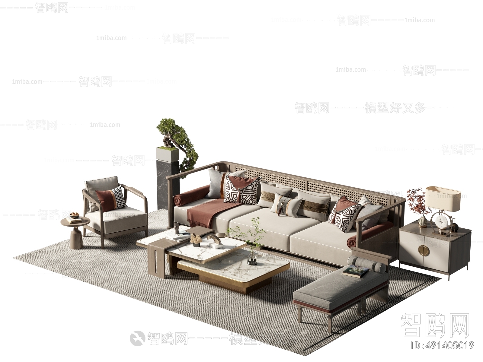 New Chinese Style Sofa Combination