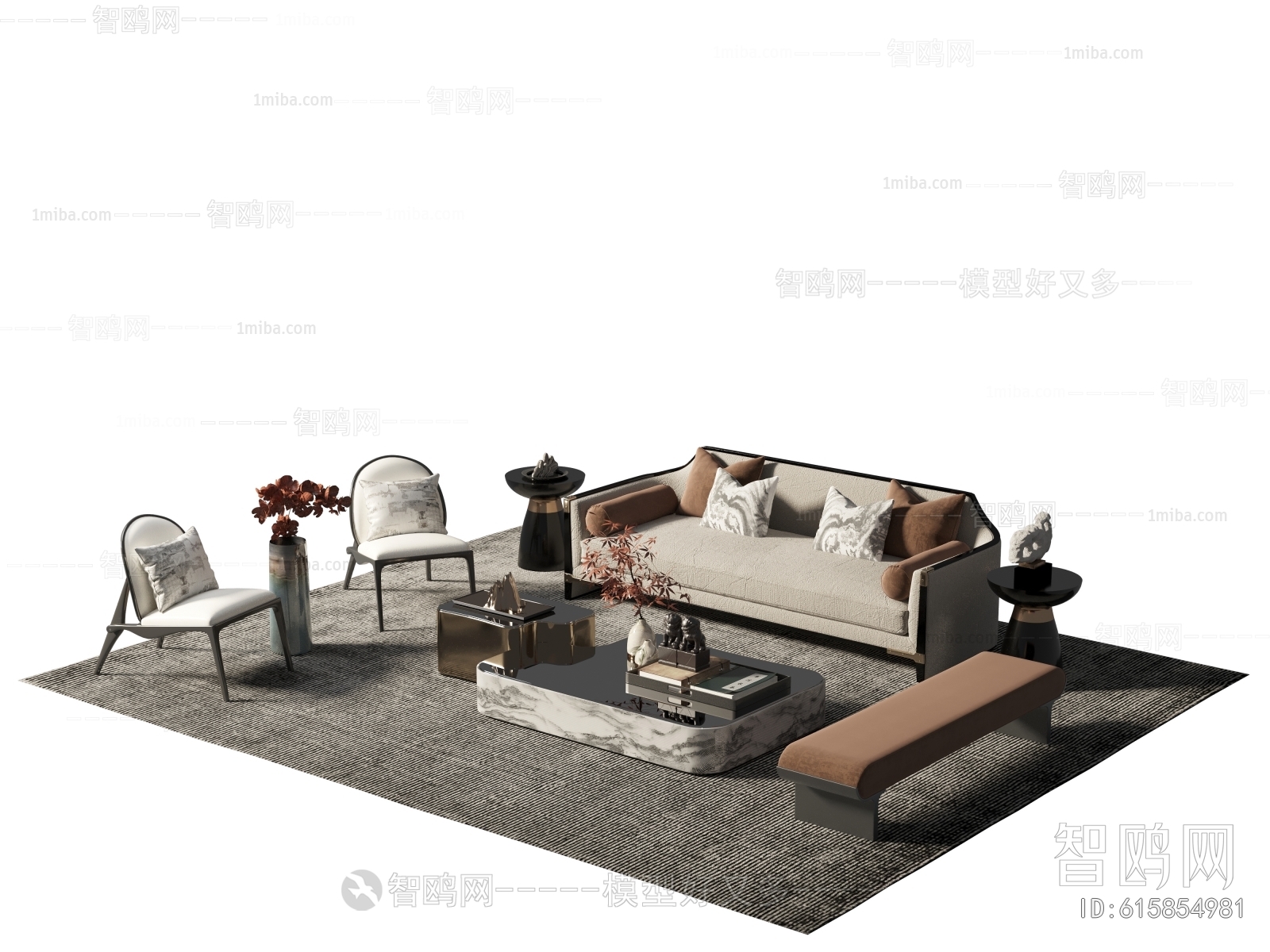 New Chinese Style Sofa Combination