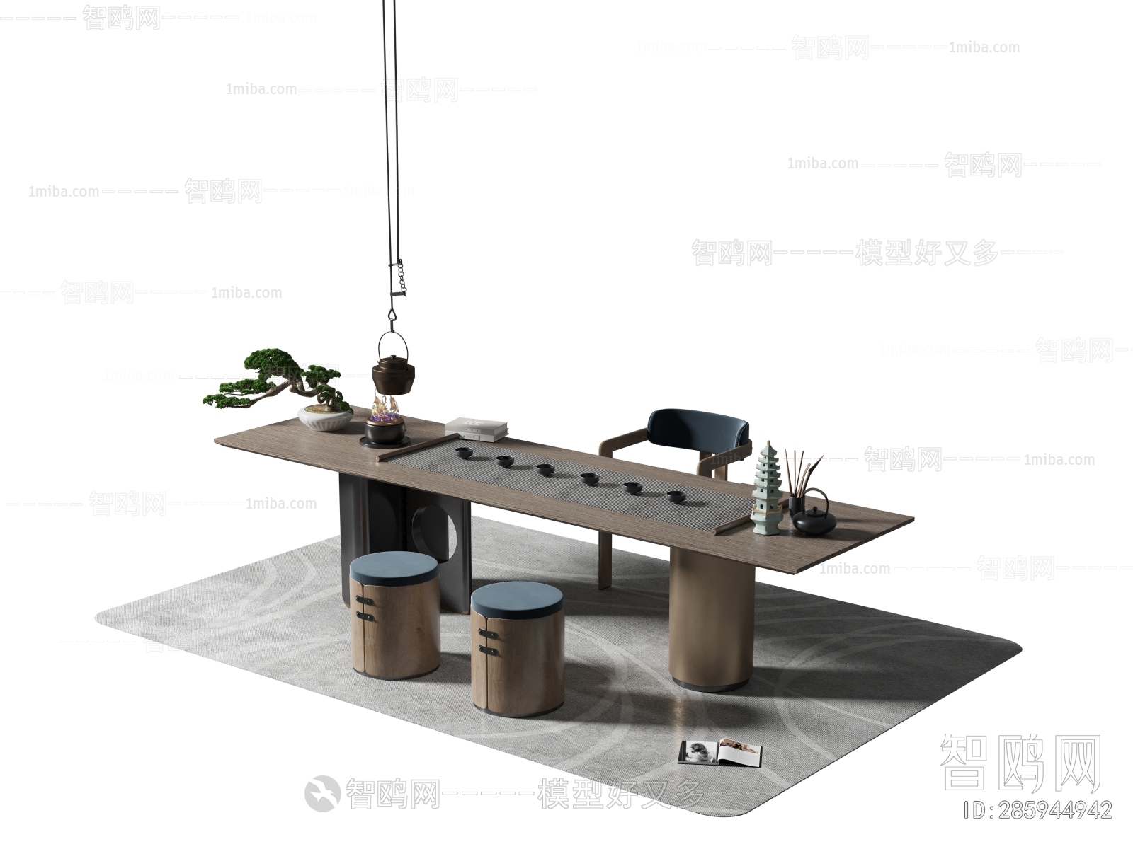 新中式茶桌椅组合