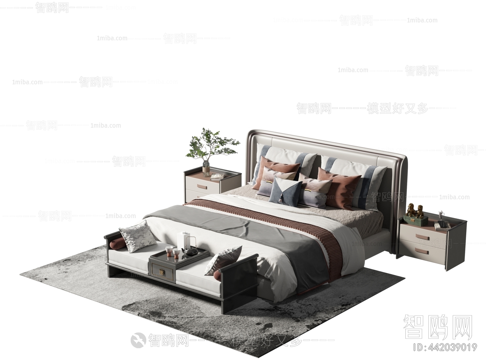 New Chinese Style Double Bed