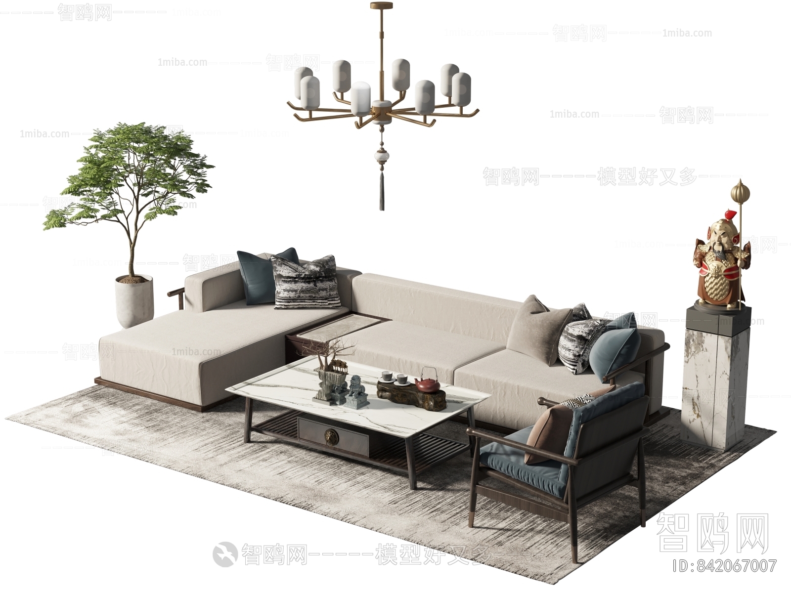 New Chinese Style Sofa Combination