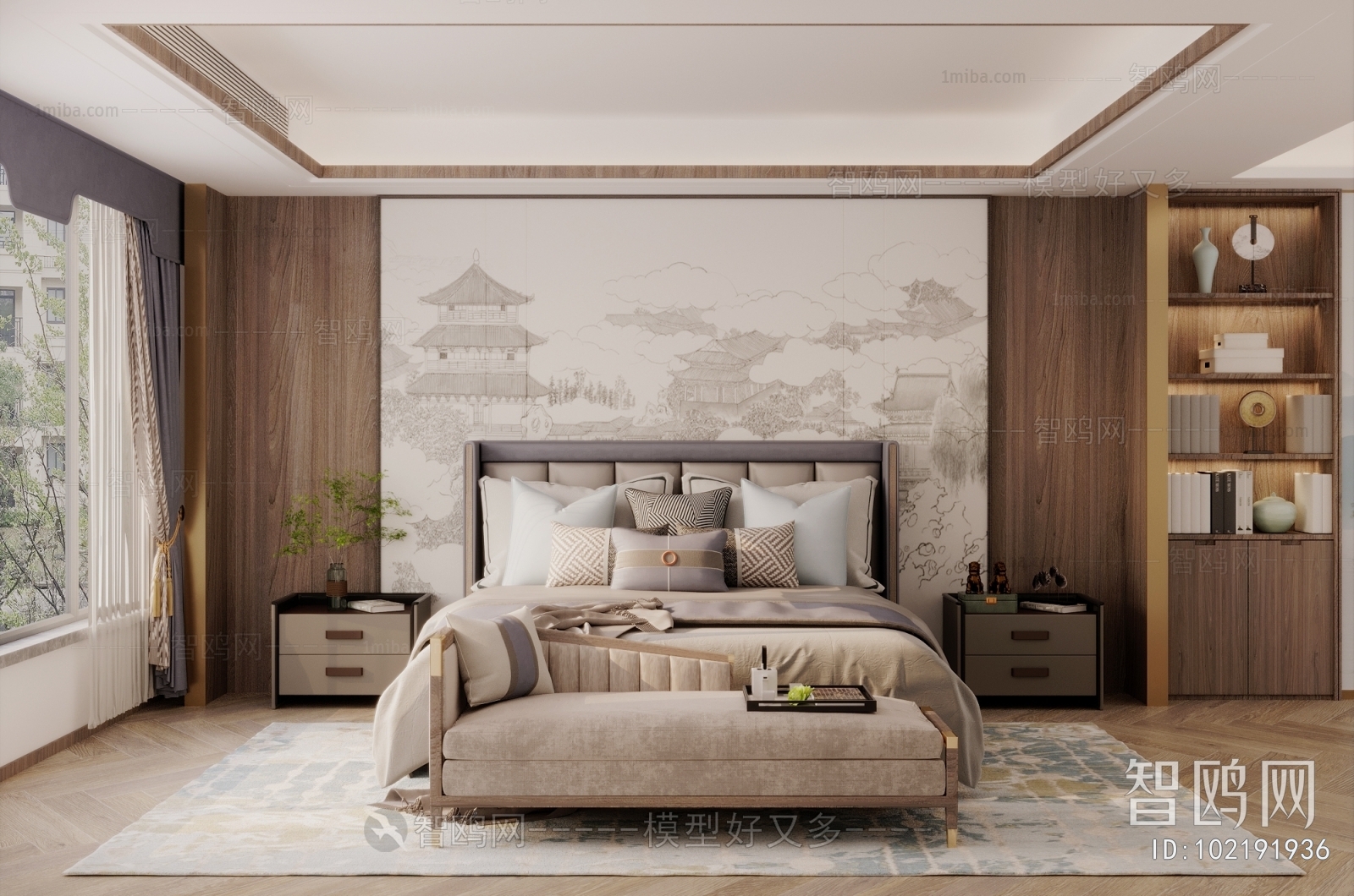 New Chinese Style Bedroom