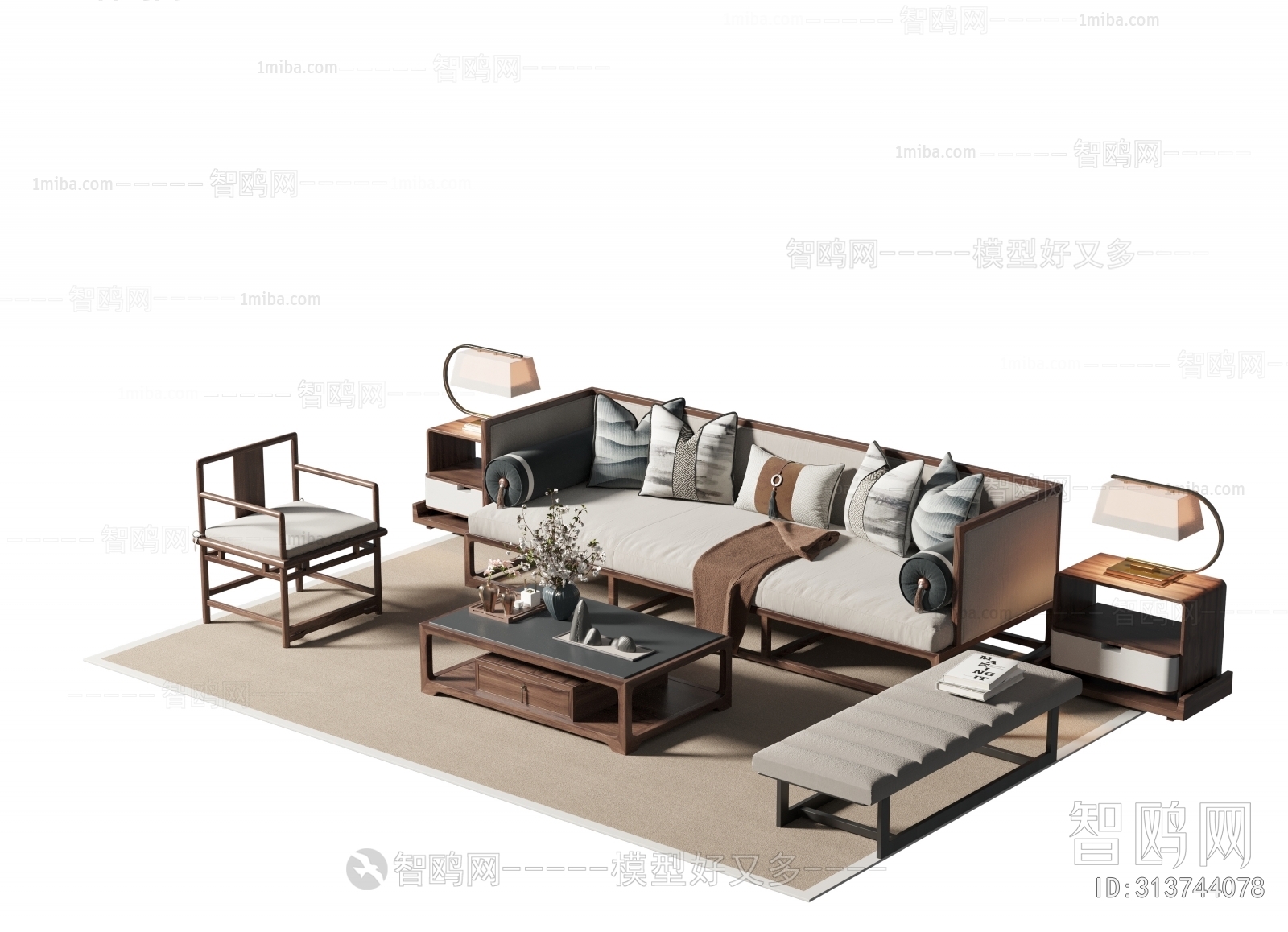 New Chinese Style Sofa Combination