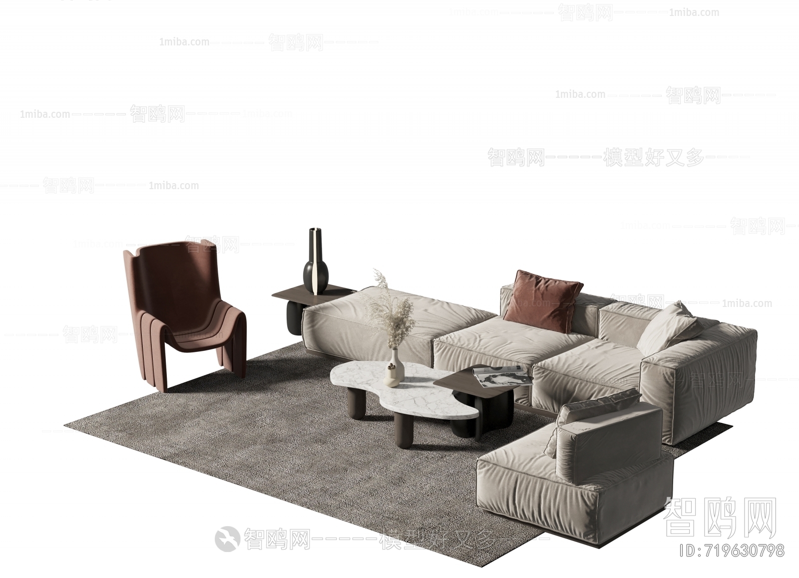 Wabi-sabi Style Sofa Combination