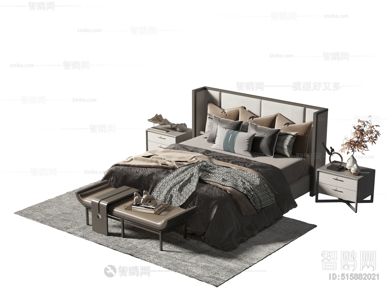 New Chinese Style Double Bed