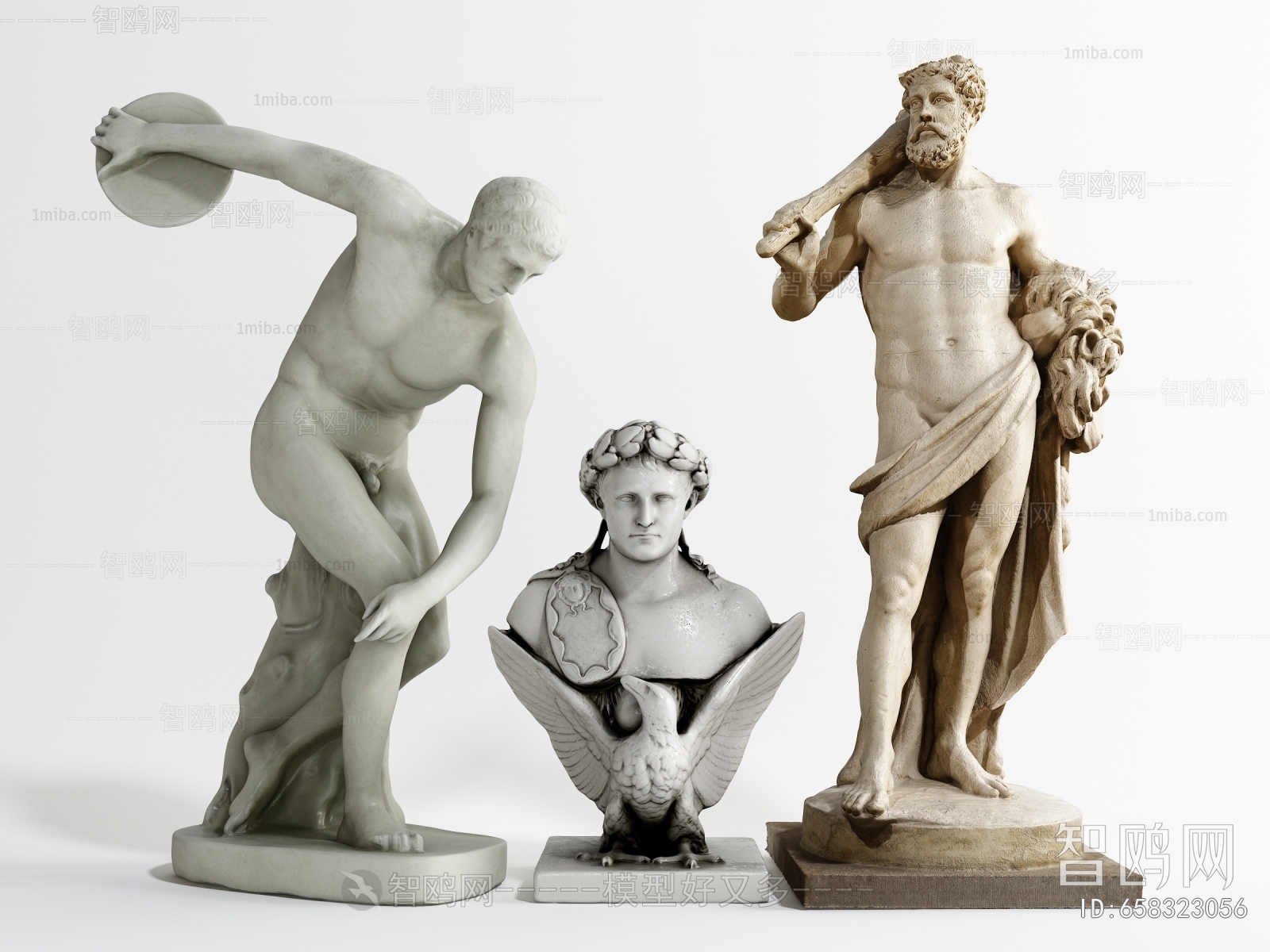 欧式人物雕塑摆件组合