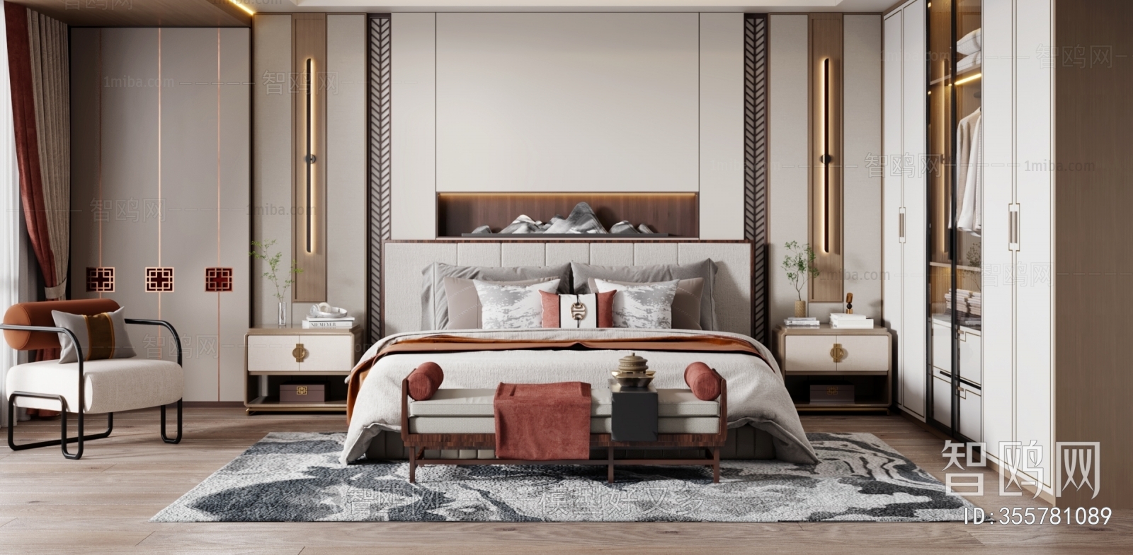 New Chinese Style Bedroom