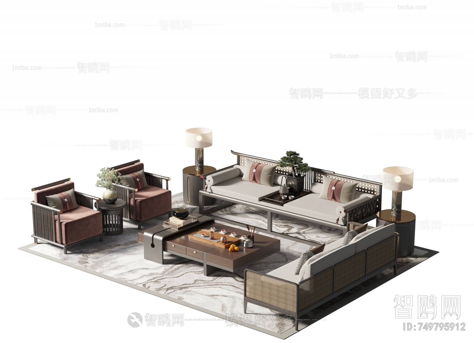 New Chinese Style Sofa Combination