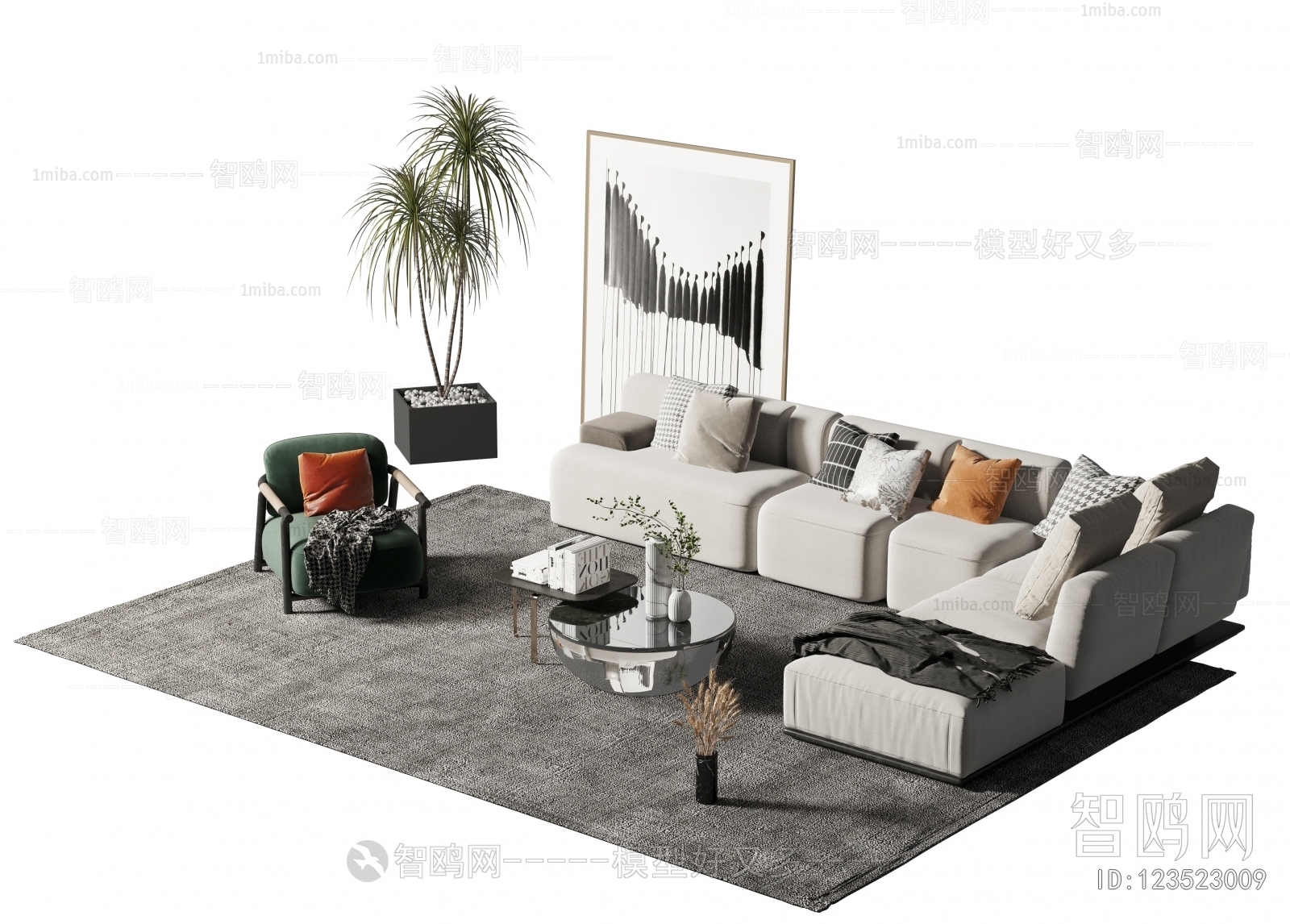 Wabi-sabi Style Sofa Combination