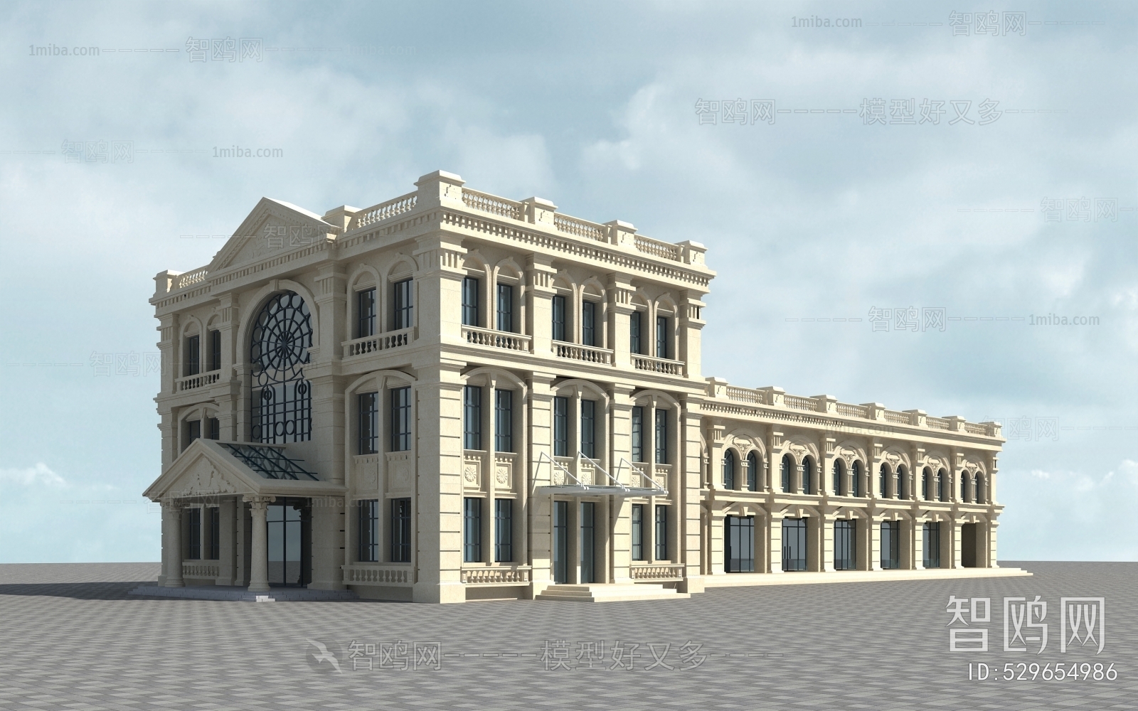 Simple European Style Appearance Of Commercial Building