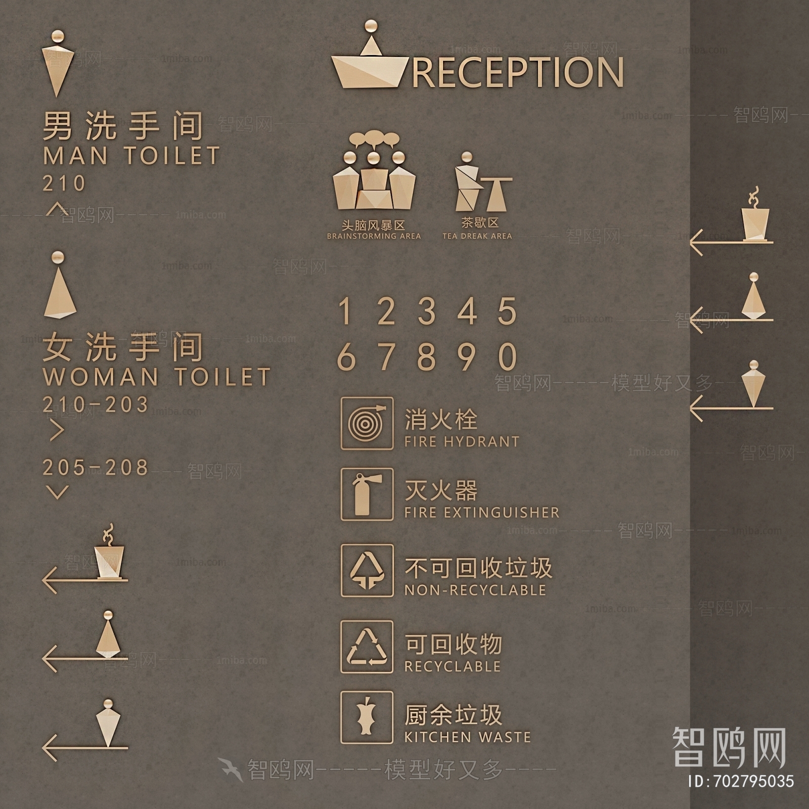 现代导示系统，指示牌3D模型下载