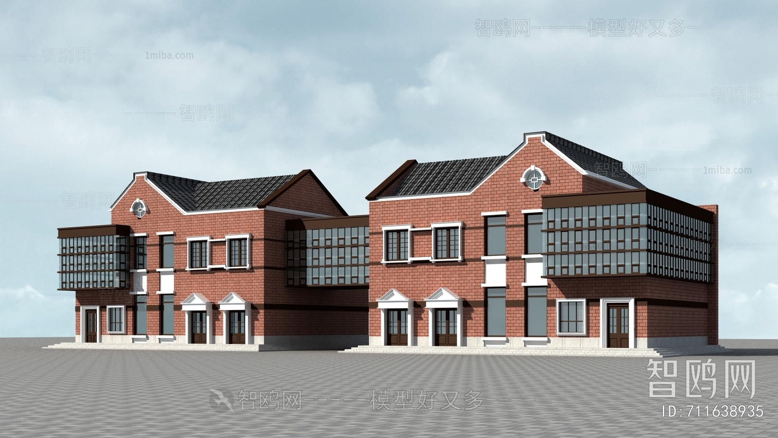 Simple European Style Appearance Of Commercial Building