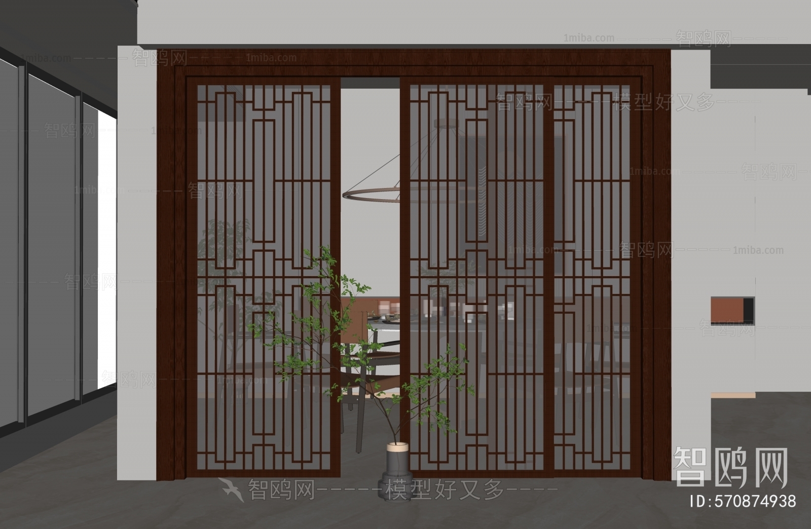 New Chinese Style Sliding Door