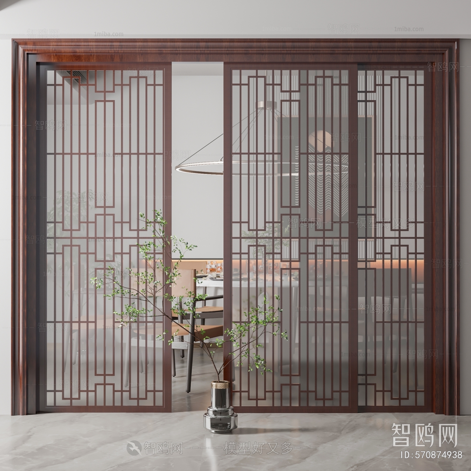 New Chinese Style Sliding Door