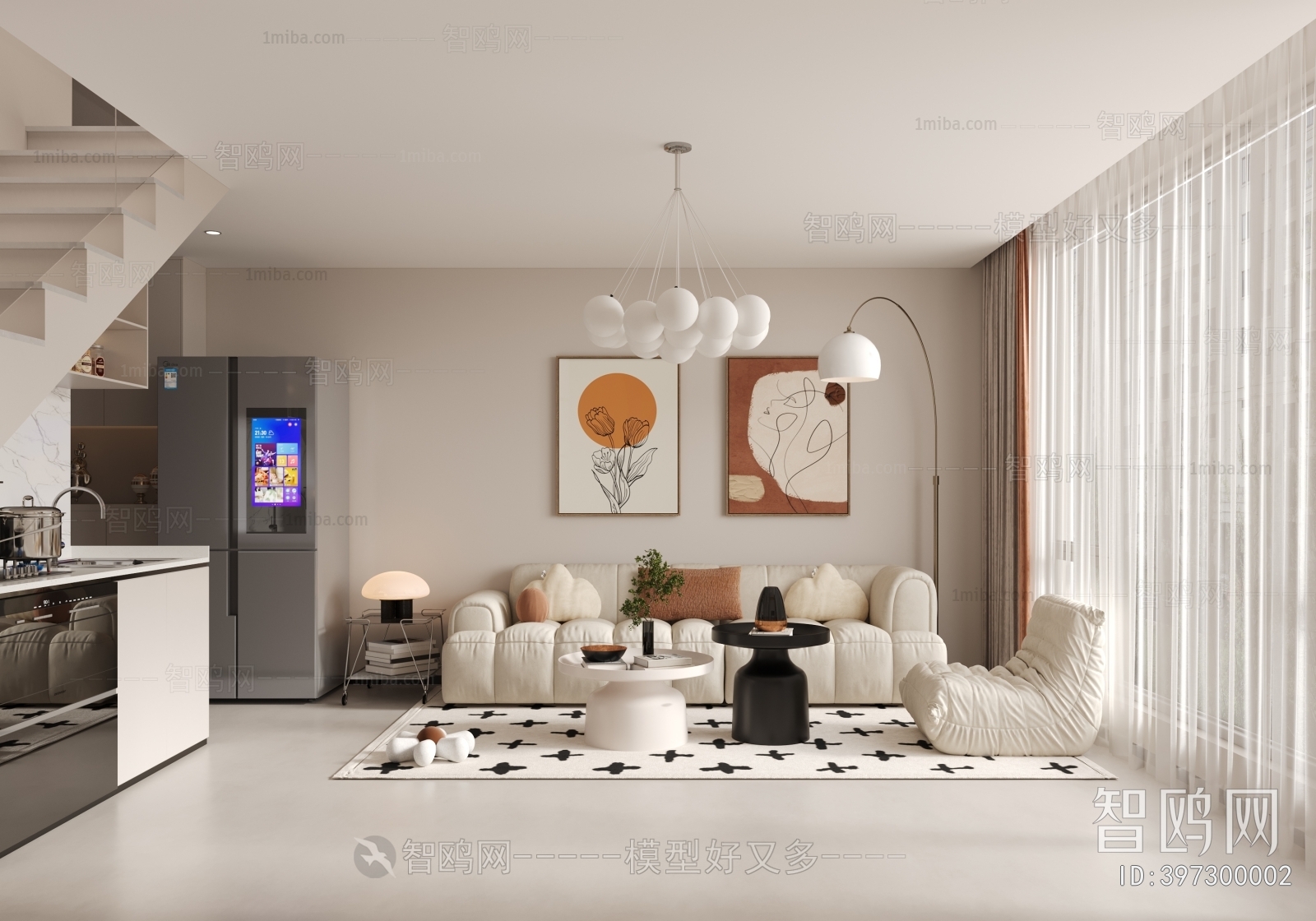 现代公寓3D模型下载