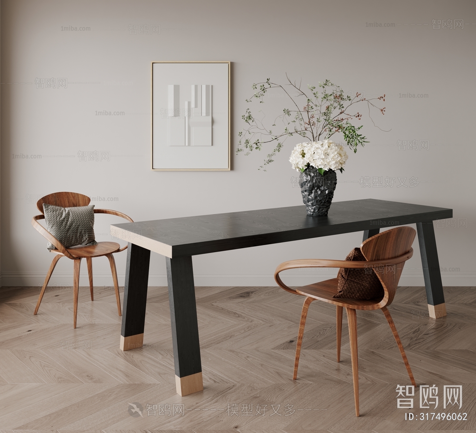 Wabi-sabi Style Dining Table And Chairs