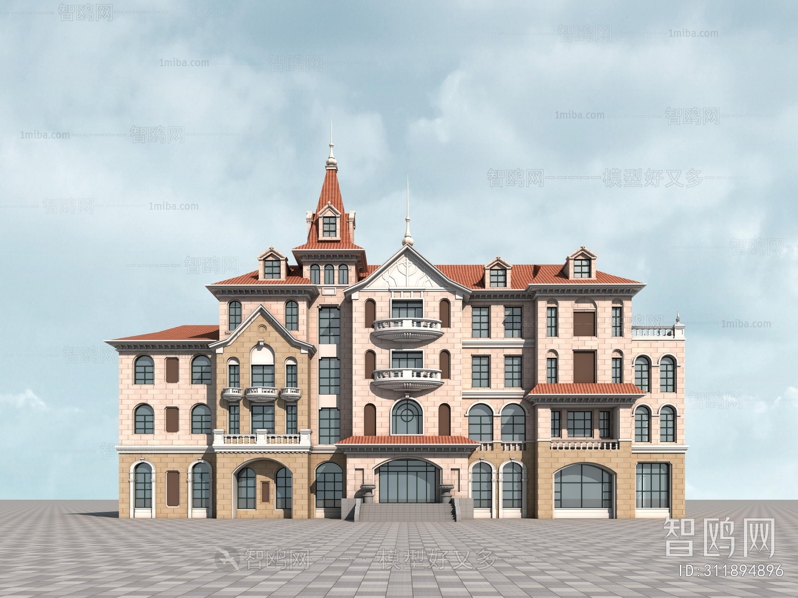 Simple European Style Appearance Of Commercial Building
