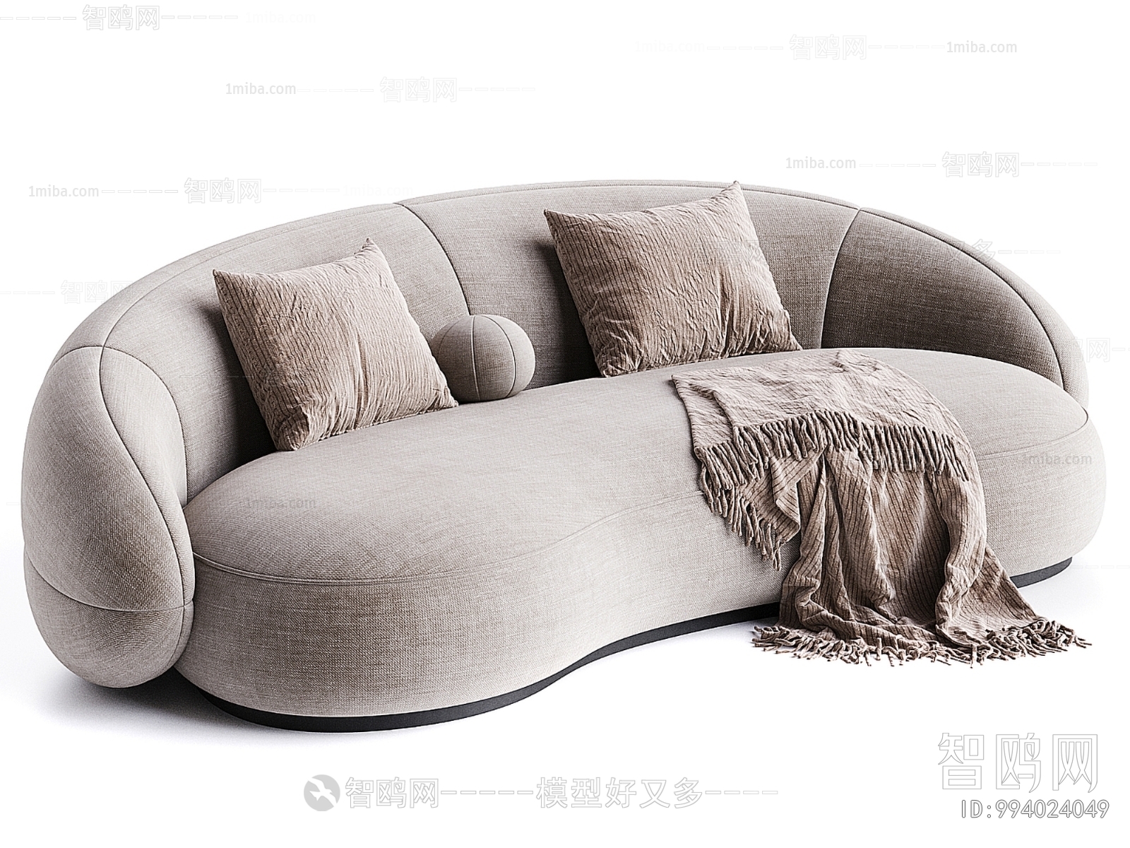 现代弧形沙发