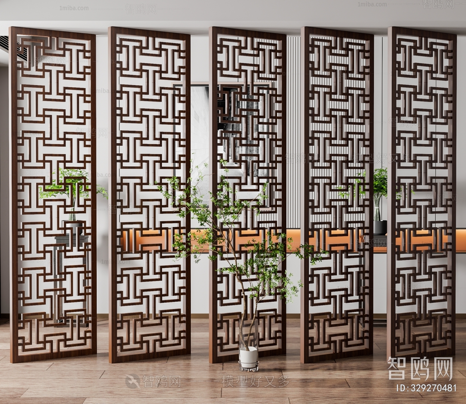 New Chinese Style Wooden Screen Partition