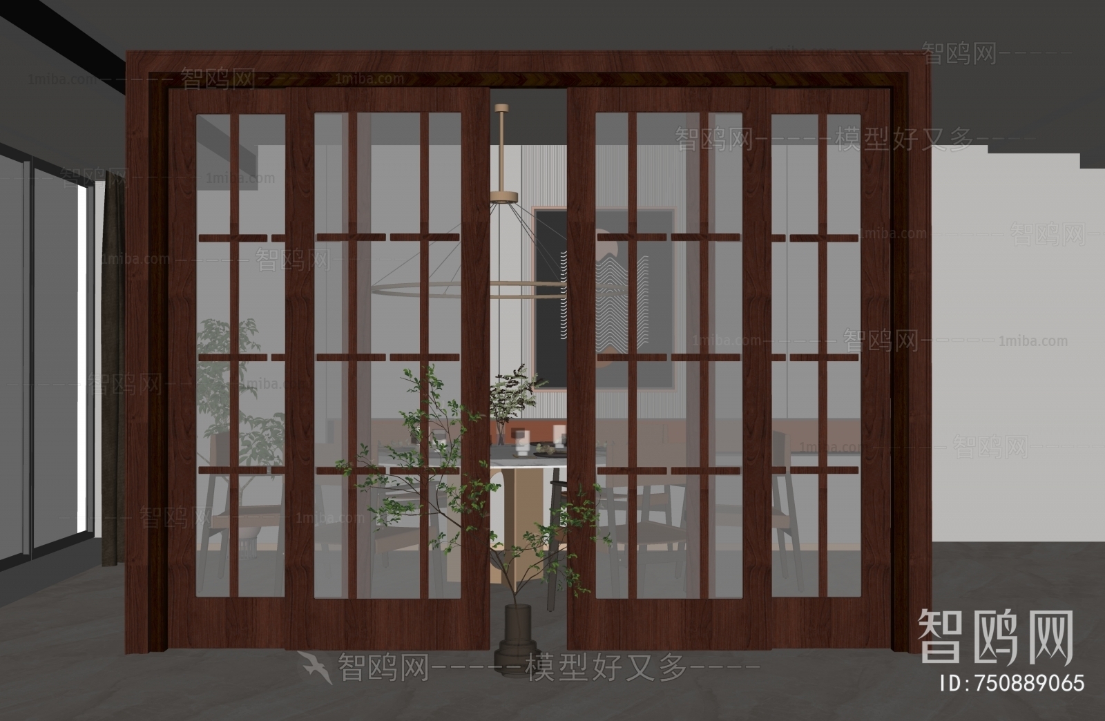 New Chinese Style Sliding Door